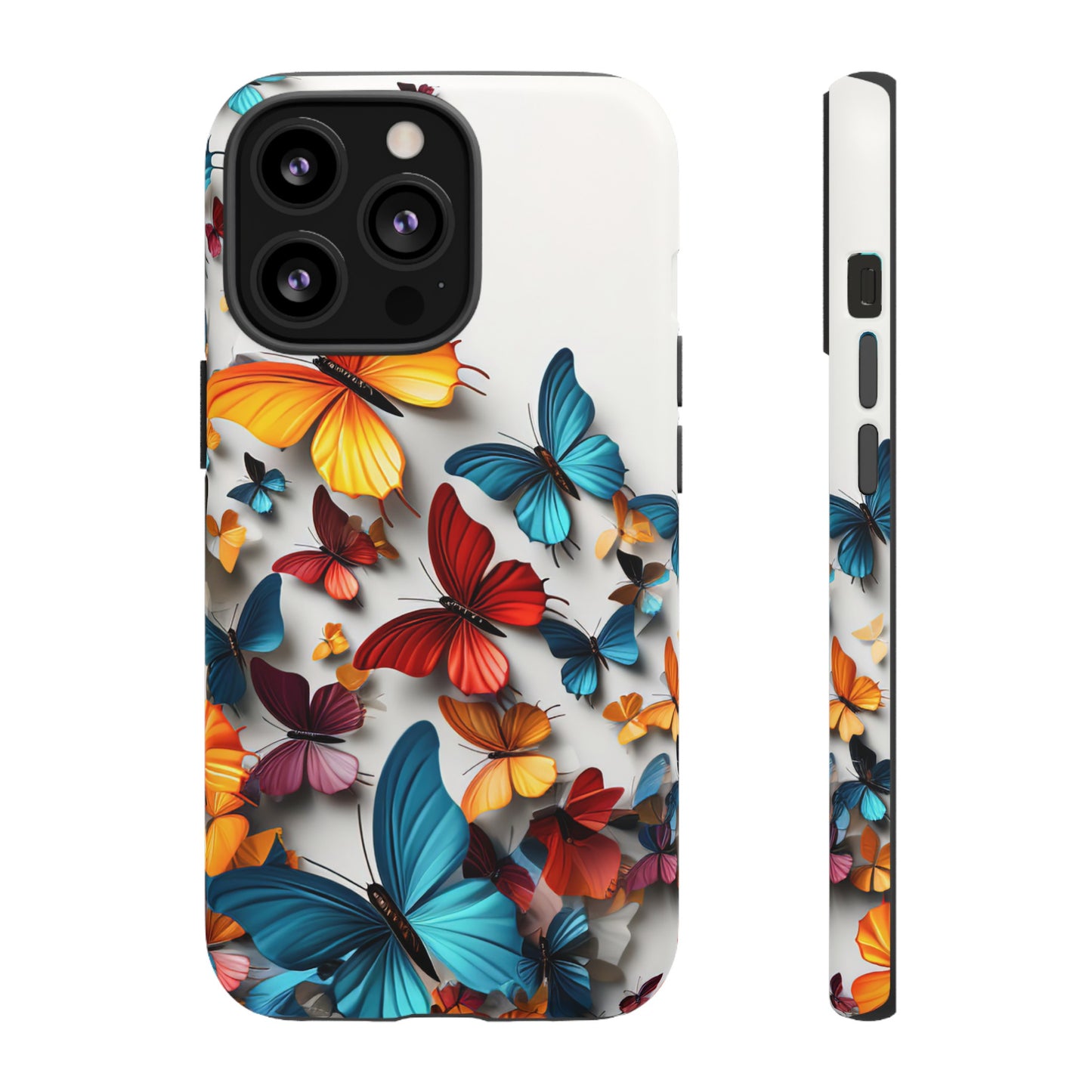 Butterfly Apple Tough Phone Cases for iPhone-Samsung-Google Pixel Phone Cover