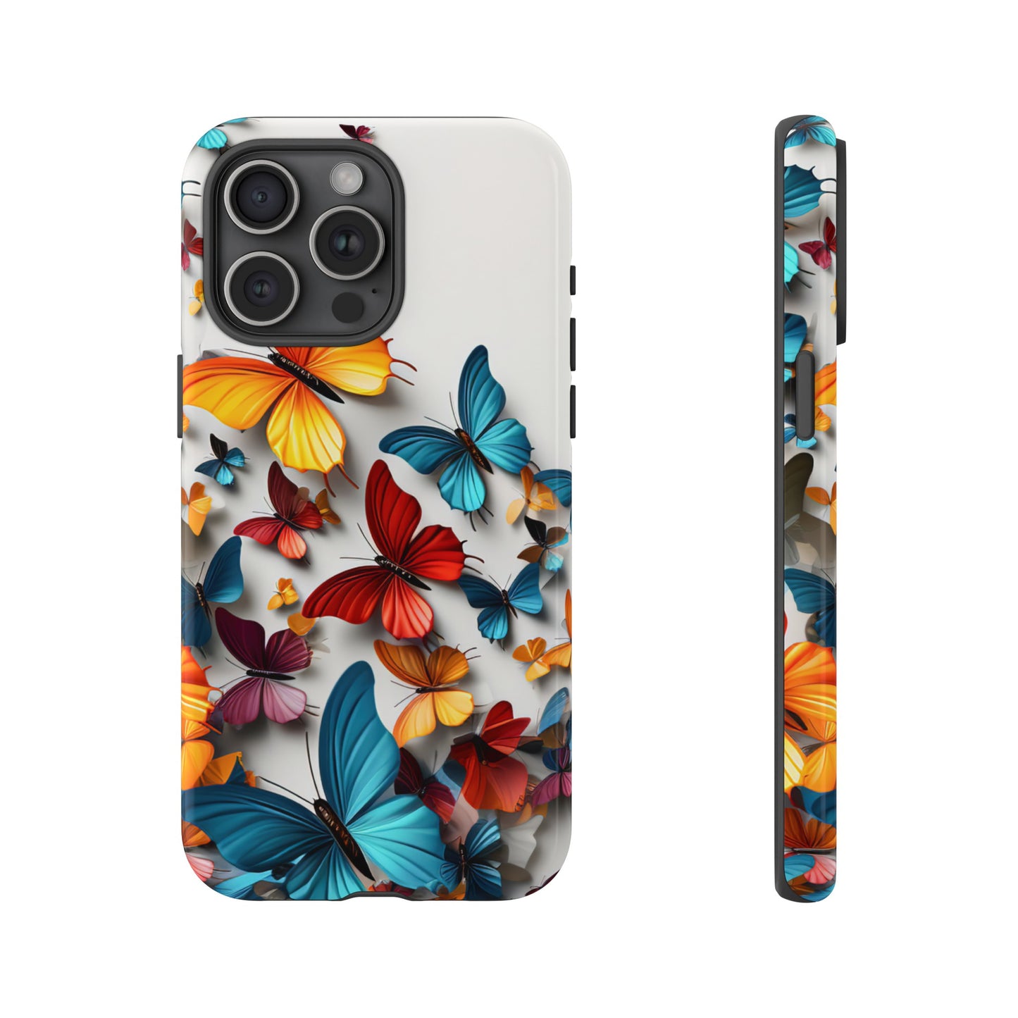 Butterfly Apple Tough Phone Cases for iPhone-Samsung-Google Pixel Phone Cover