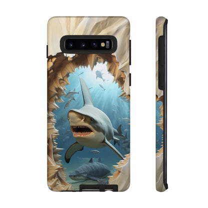 Shark Apple Tough Phone Cases for iPhone-Samsung-Google Pixel Cover