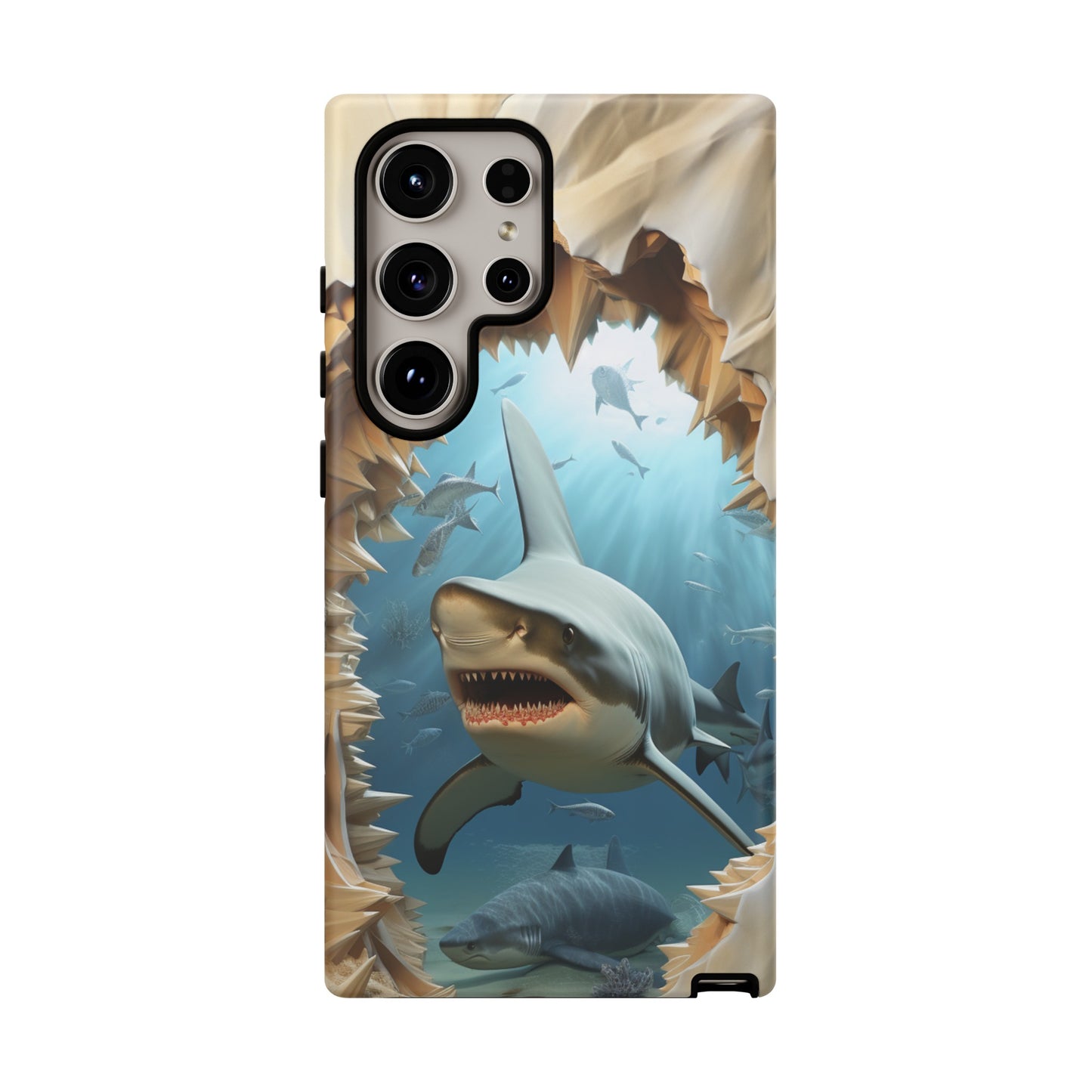 Shark Apple Tough Phone Cases for iPhone-Samsung-Google Pixel Cover