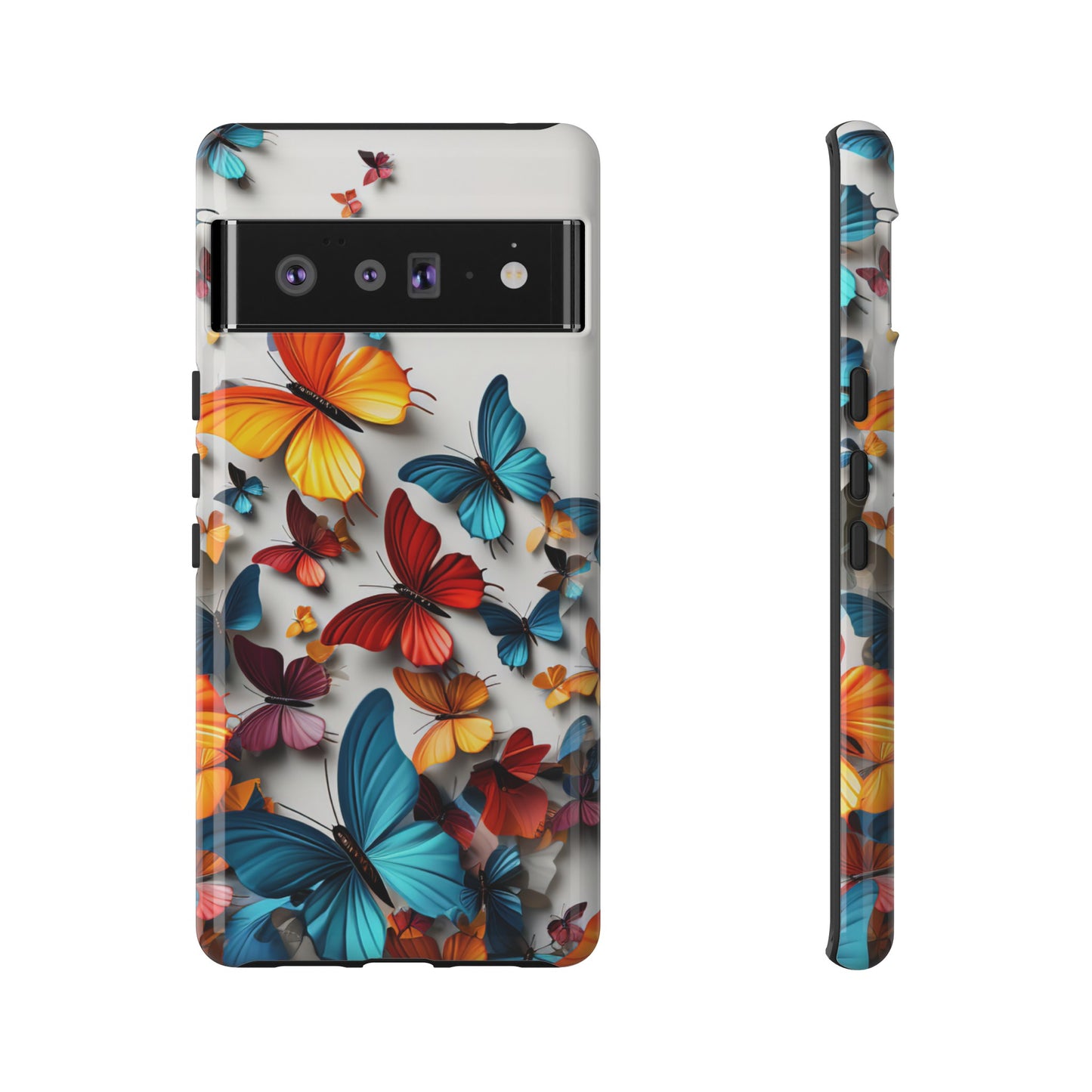 Butterfly Apple Tough Phone Cases for iPhone-Samsung-Google Pixel Phone Cover