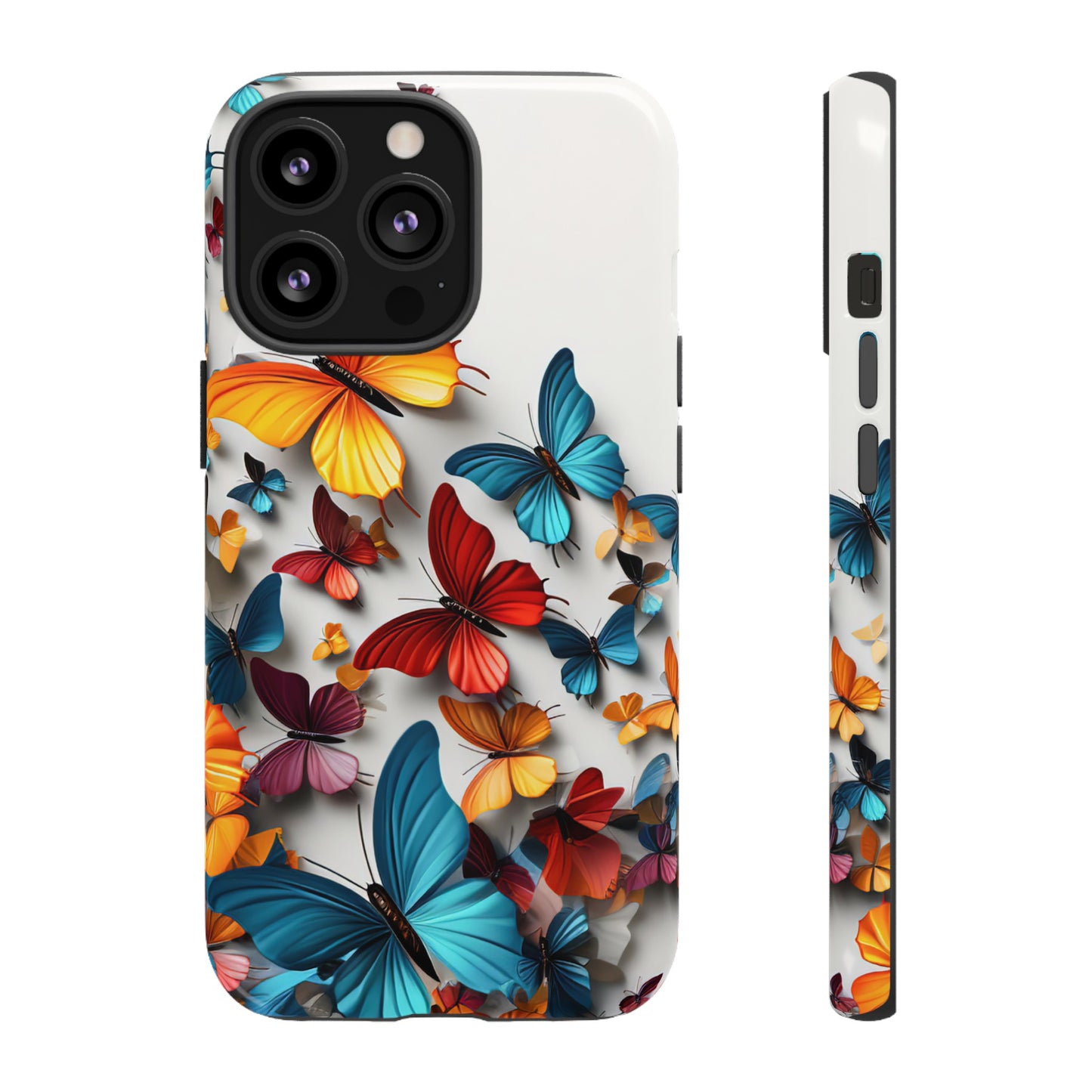 Butterfly Apple Tough Phone Cases for iPhone-Samsung-Google Pixel Phone Cover