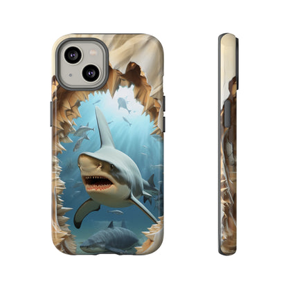 Shark Apple Tough Phone Cases for iPhone-Samsung-Google Pixel Cover