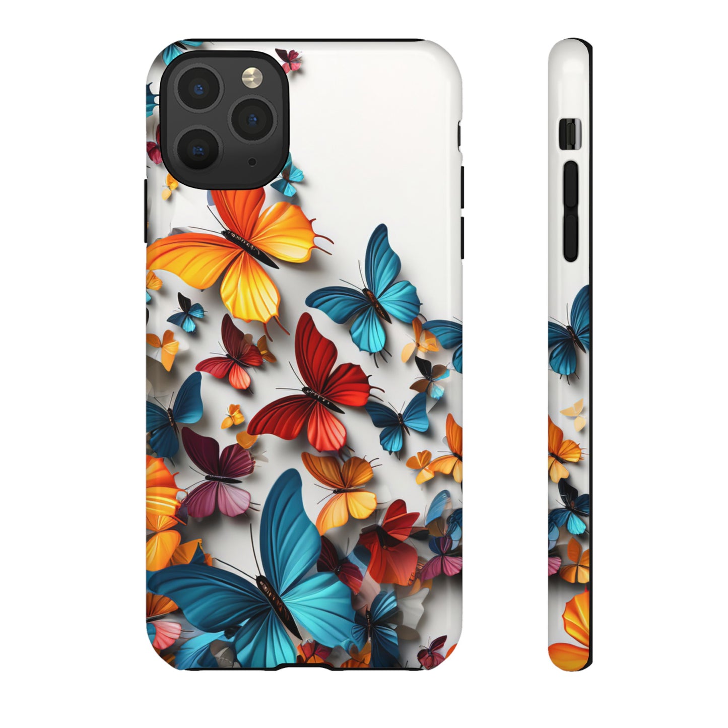 Butterfly Apple Tough Phone Cases for iPhone-Samsung-Google Pixel Phone Cover