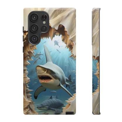 Shark Apple Tough Phone Cases for iPhone-Samsung-Google Pixel Cover