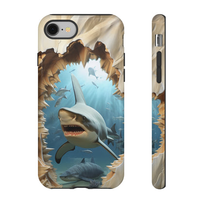 Shark Apple Tough Phone Cases for iPhone-Samsung-Google Pixel Cover