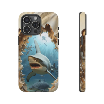 Shark Apple Tough Phone Cases for iPhone-Samsung-Google Pixel Cover