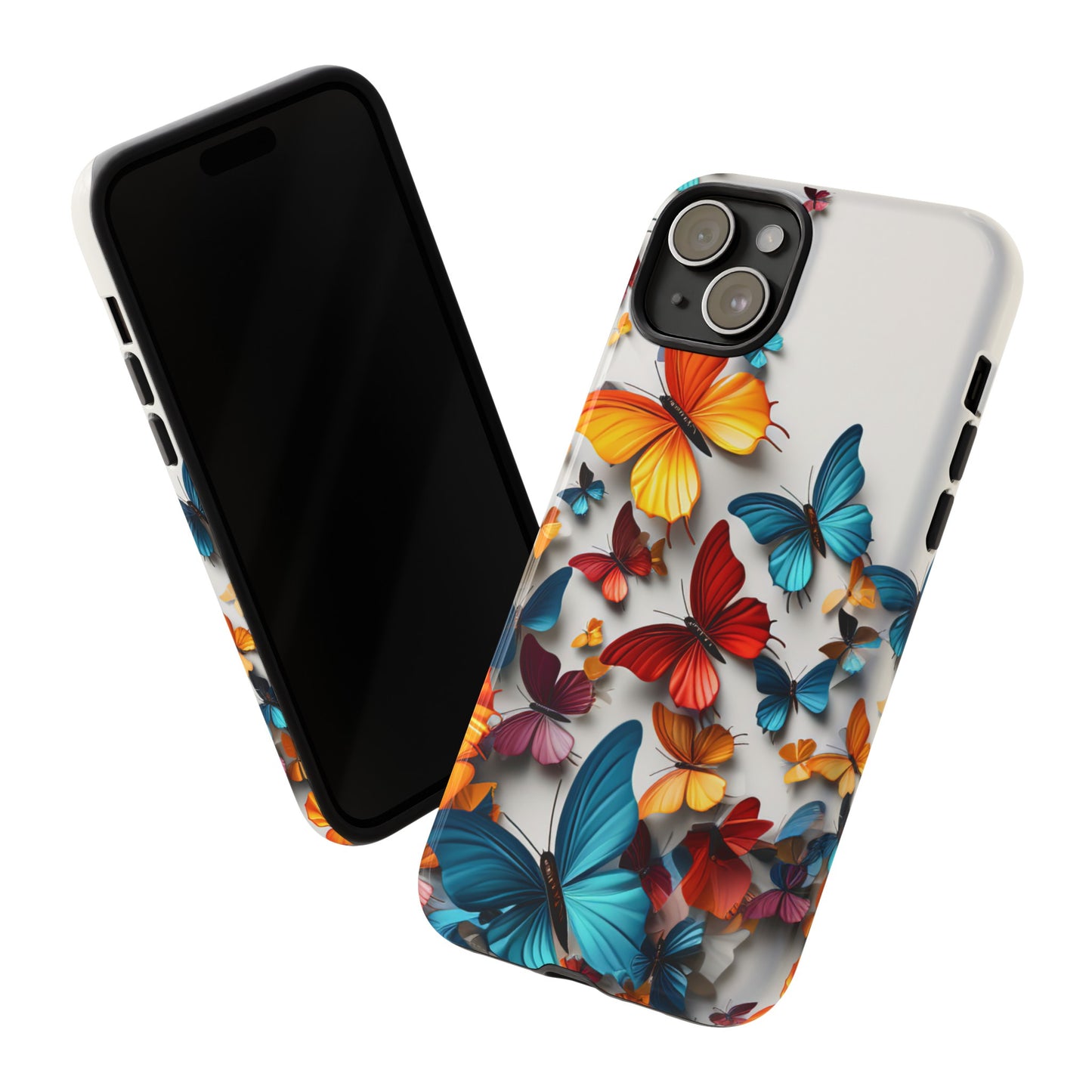 Butterfly Apple Tough Phone Cases for iPhone-Samsung-Google Pixel Phone Cover