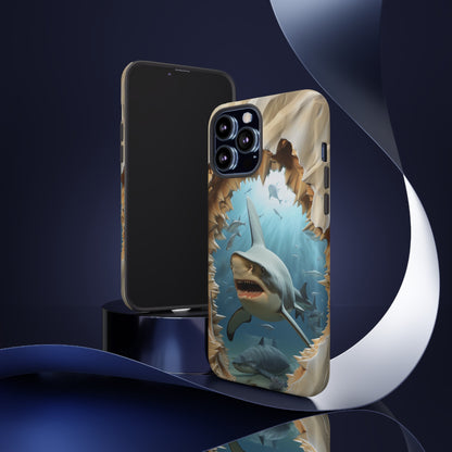 Shark Apple Tough Phone Cases for iPhone-Samsung-Google Pixel Cover