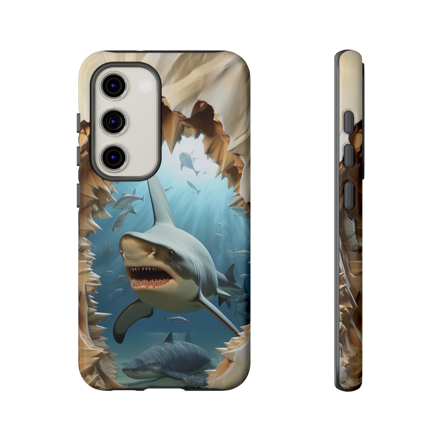 Shark Apple Tough Phone Cases for iPhone-Samsung-Google Pixel Cover