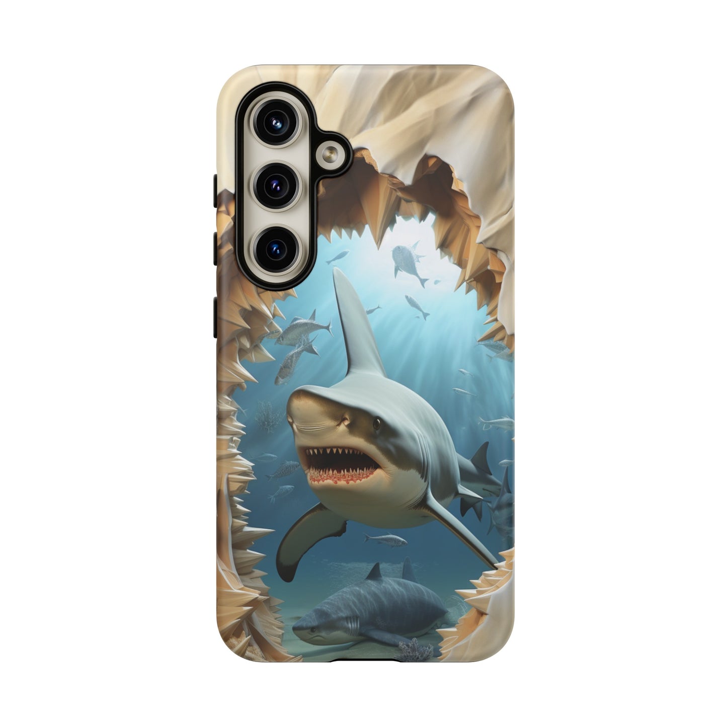 Shark Apple Tough Phone Cases for iPhone-Samsung-Google Pixel Cover