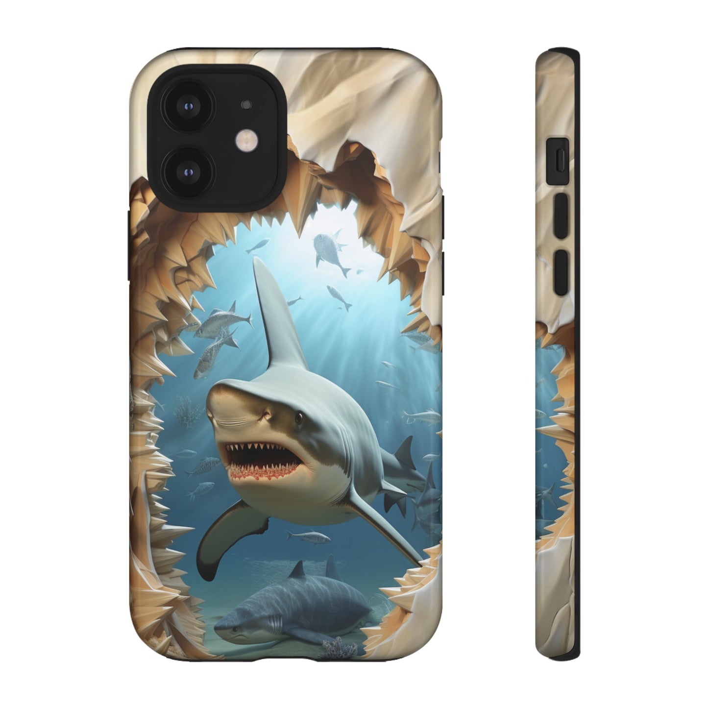 Shark Apple Tough Phone Cases for iPhone-Samsung-Google Pixel Cover