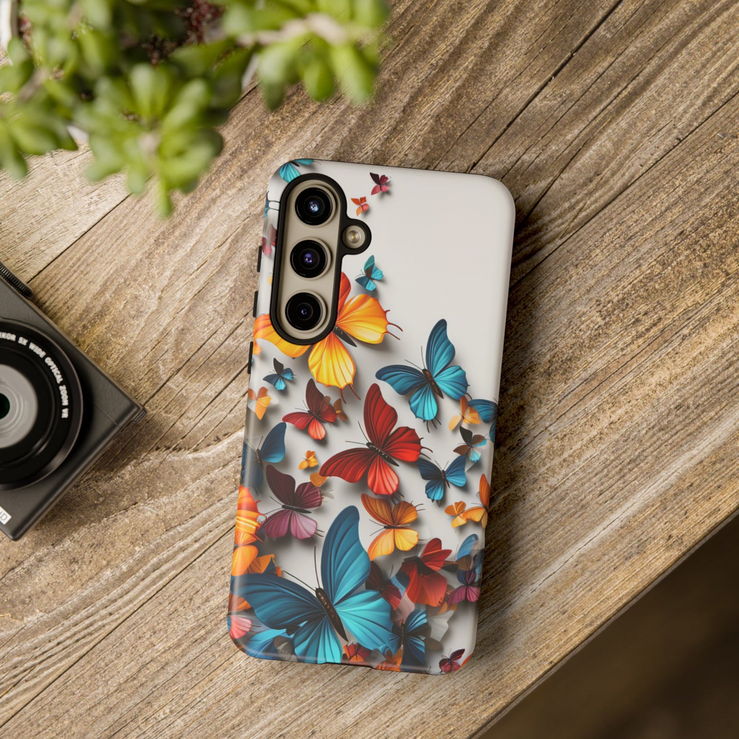 Butterfly Apple Tough Phone Cases for iPhone-Samsung-Google Pixel Phone Cover