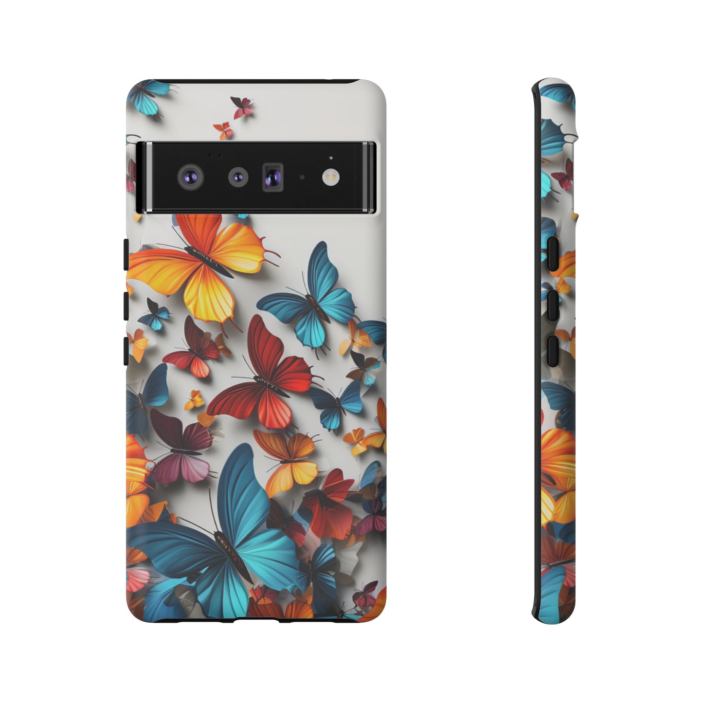 Butterfly Apple Tough Phone Cases for iPhone-Samsung-Google Pixel Phone Cover