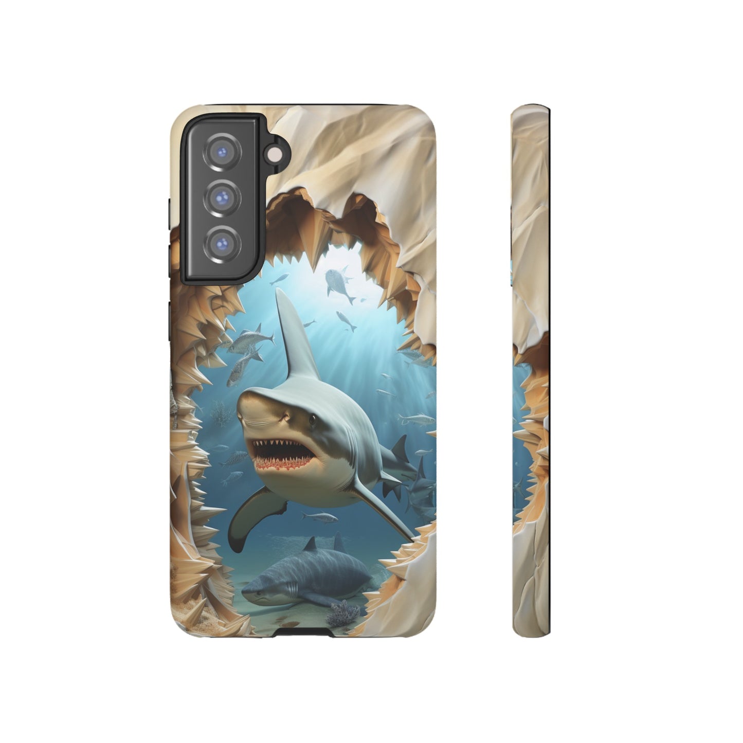 Shark Apple Tough Phone Cases for iPhone-Samsung-Google Pixel Cover