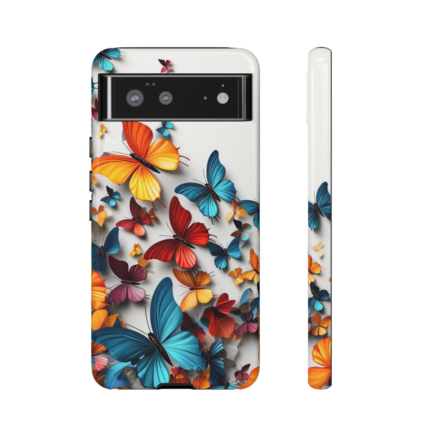 Butterfly Apple Tough Phone Cases for iPhone-Samsung-Google Pixel Phone Cover