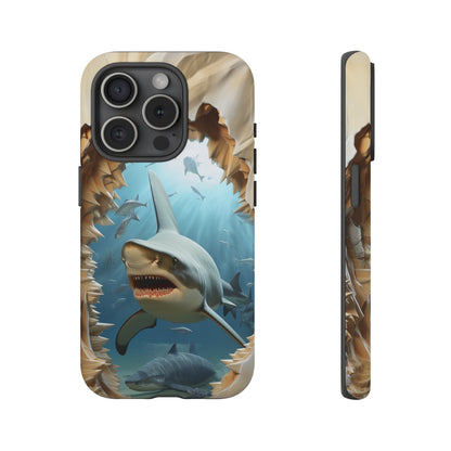 Shark Apple Tough Phone Cases for iPhone-Samsung-Google Pixel Cover