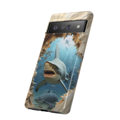 Shark Apple Tough Phone Cases for iPhone-Samsung-Google Pixel Cover