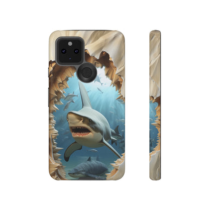 Shark Apple Tough Phone Cases for iPhone-Samsung-Google Pixel Cover