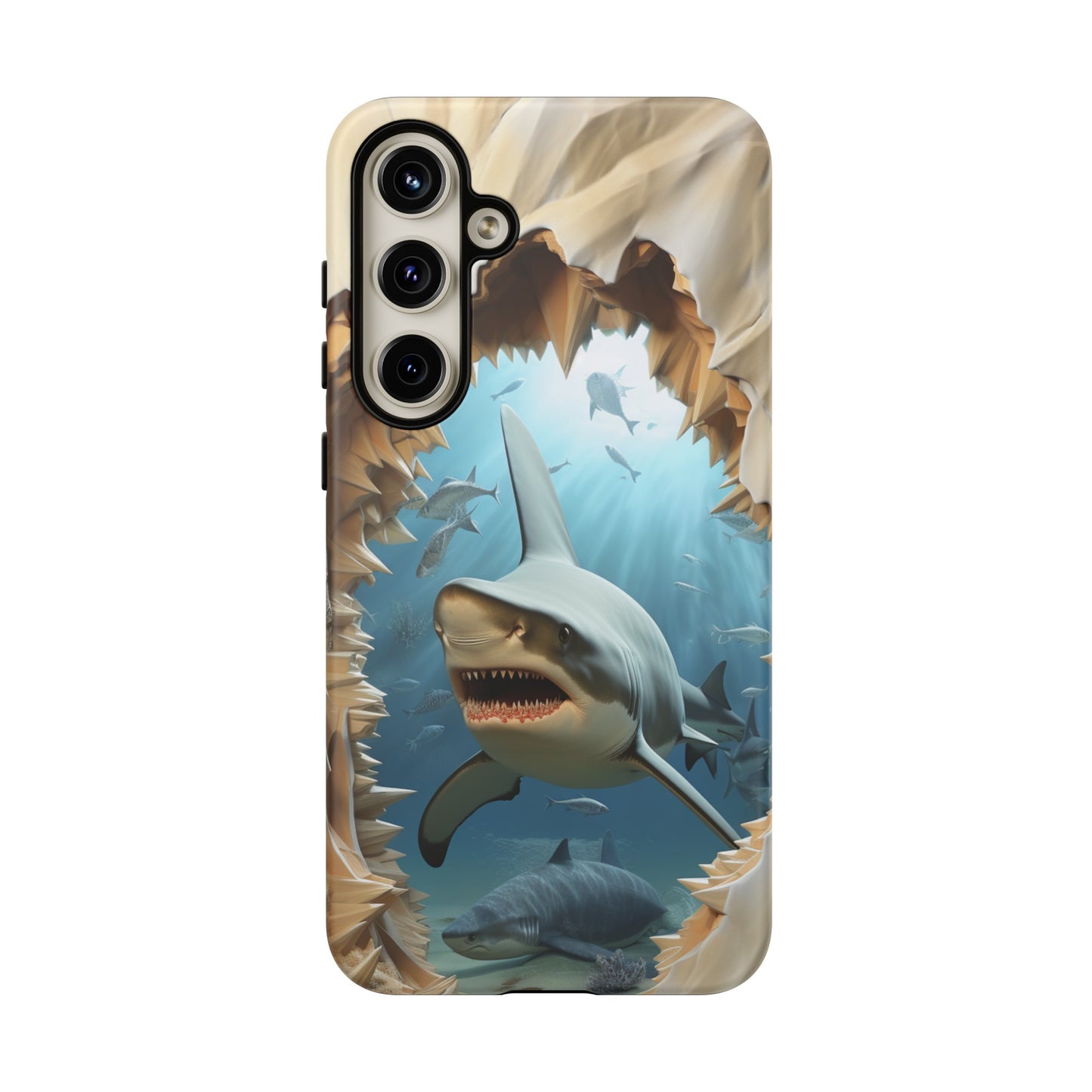 Shark Apple Tough Phone Cases for iPhone-Samsung-Google Pixel Cover