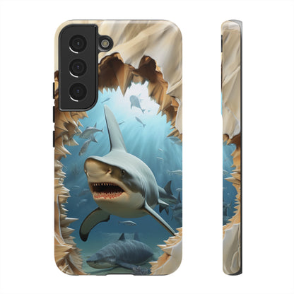 Shark Apple Tough Phone Cases for iPhone-Samsung-Google Pixel Cover