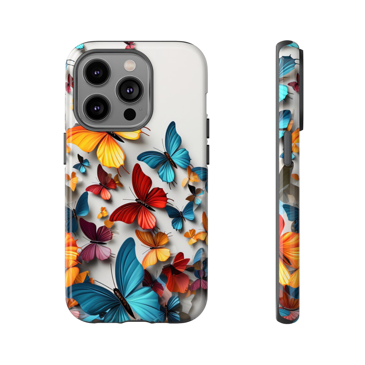 Butterfly Apple Tough Phone Cases for iPhone-Samsung-Google Pixel Phone Cover