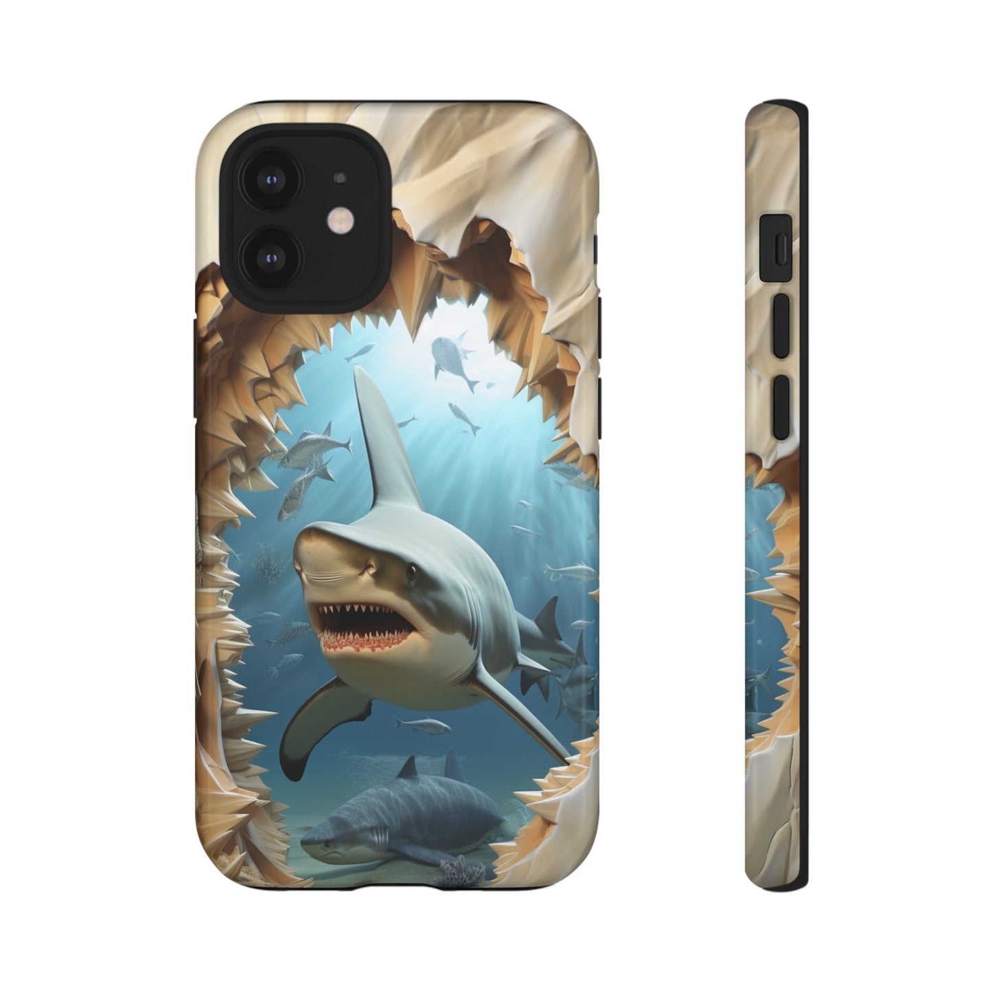 Shark Apple Tough Phone Cases for iPhone-Samsung-Google Pixel Cover