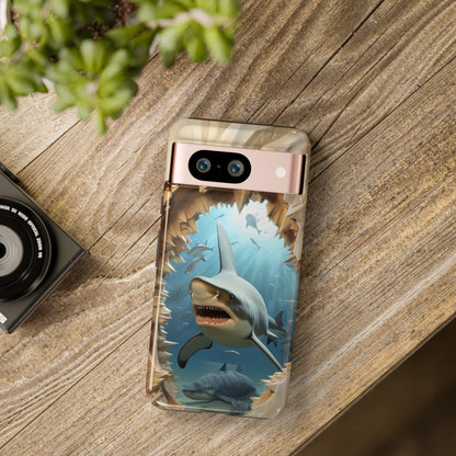 Shark Apple Tough Phone Cases for iPhone-Samsung-Google Pixel Cover