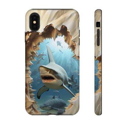 Shark Apple Tough Phone Cases for iPhone-Samsung-Google Pixel Cover