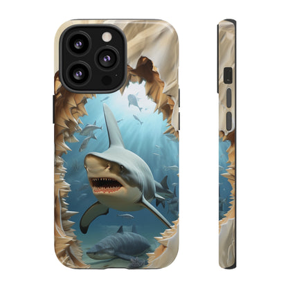 Shark Apple Tough Phone Cases for iPhone-Samsung-Google Pixel Cover