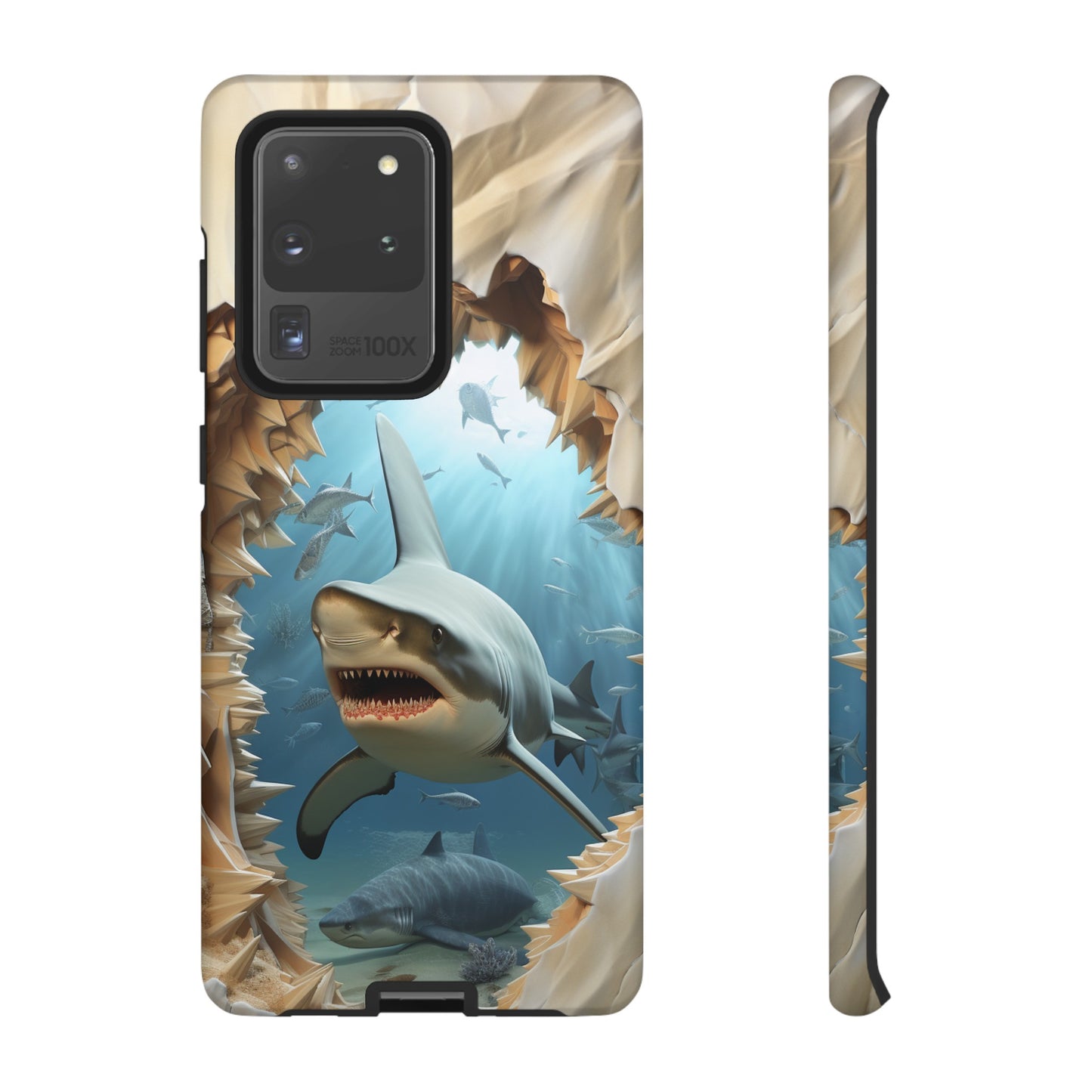 Shark Apple Tough Phone Cases for iPhone-Samsung-Google Pixel Cover