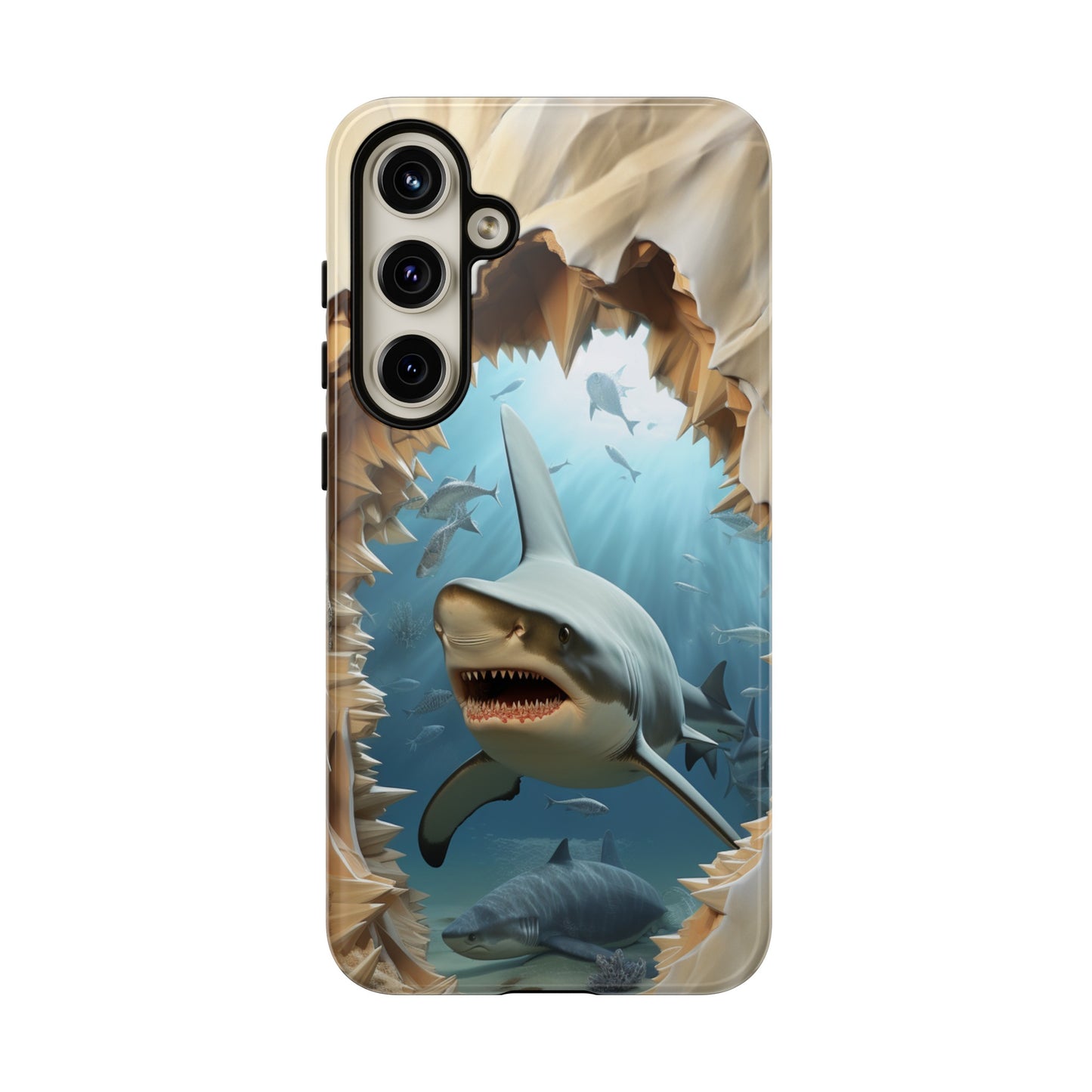 Shark Apple Tough Phone Cases for iPhone-Samsung-Google Pixel Cover