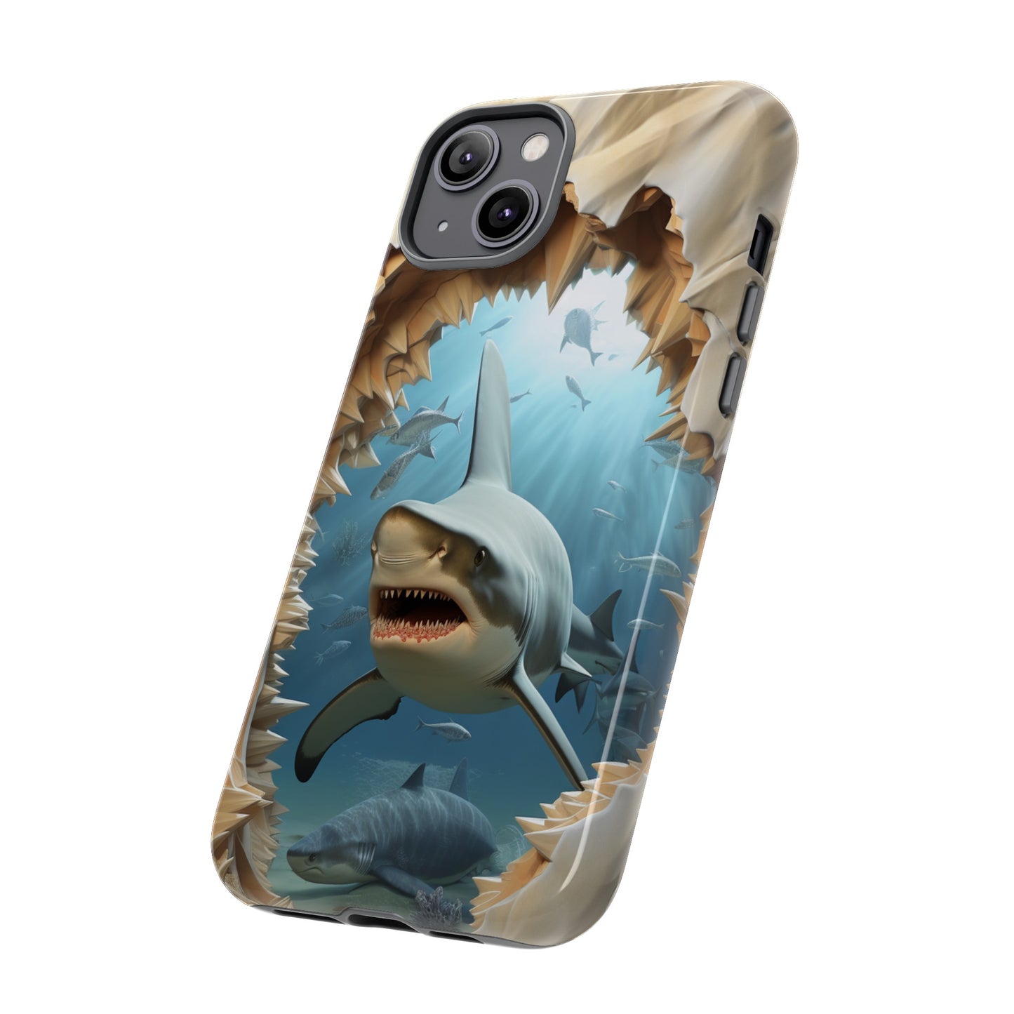 Shark Apple Tough Phone Cases for iPhone-Samsung-Google Pixel Cover