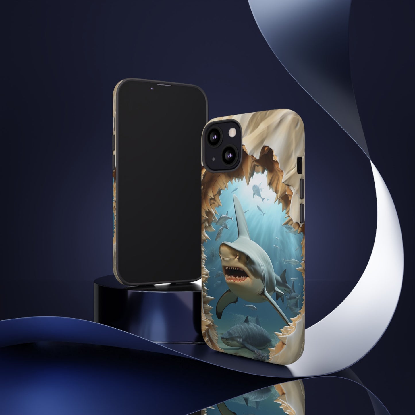 Shark Apple Tough Phone Cases for iPhone-Samsung-Google Pixel Cover