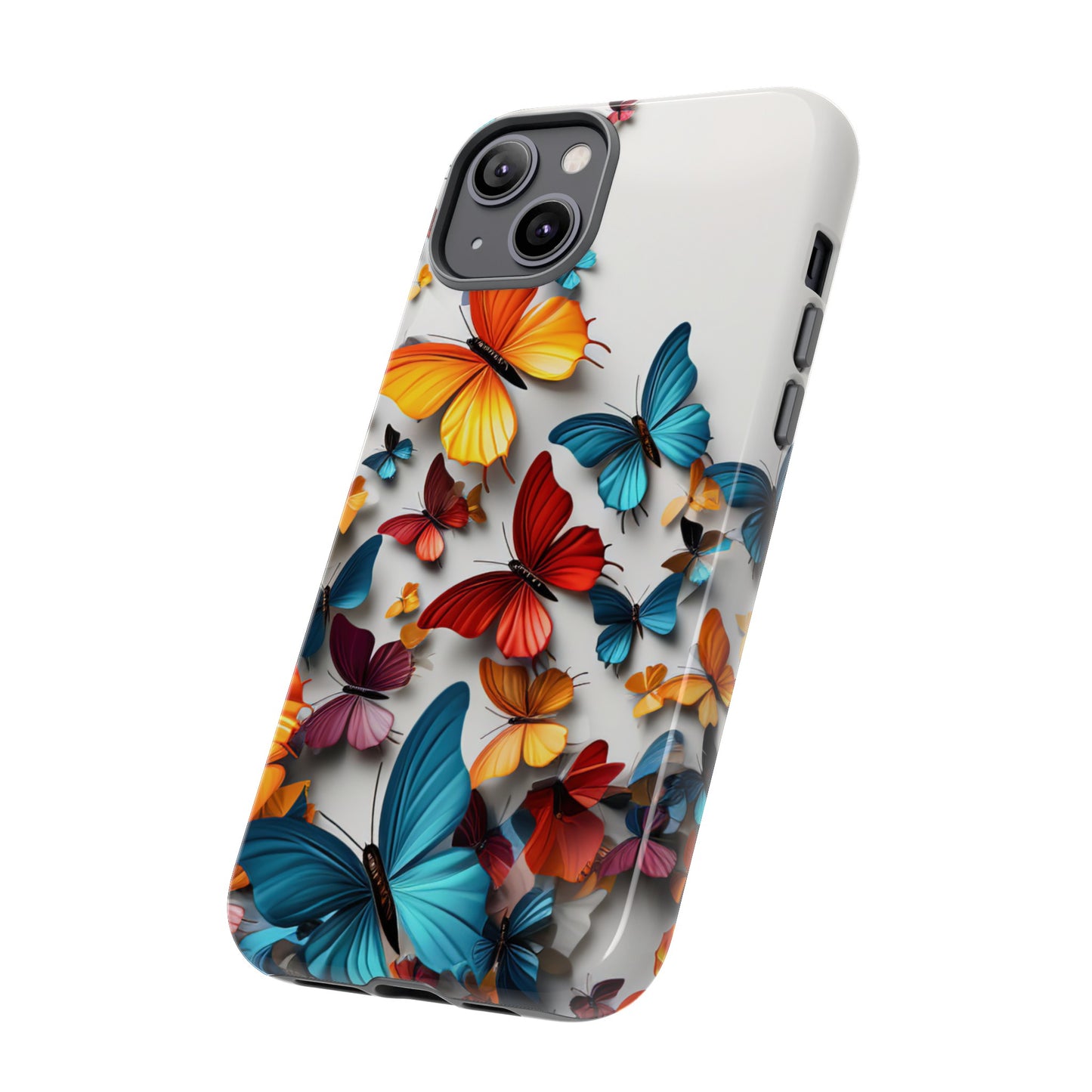 Butterfly Apple Tough Phone Cases for iPhone-Samsung-Google Pixel Phone Cover