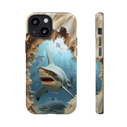 Shark Apple Tough Phone Cases for iPhone-Samsung-Google Pixel Cover