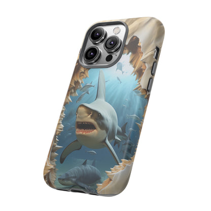 Shark Apple Tough Phone Cases for iPhone-Samsung-Google Pixel Cover