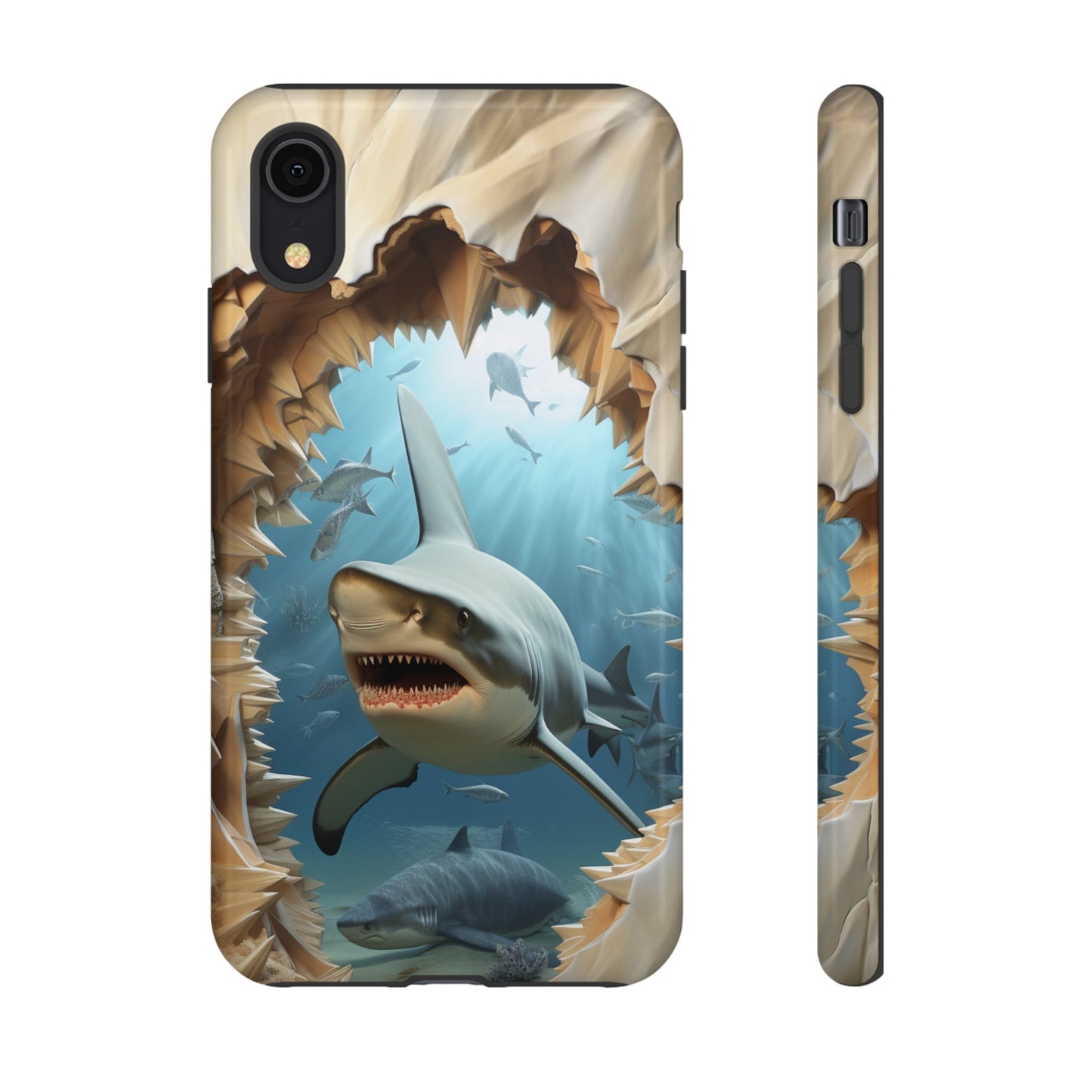 Shark Apple Tough Phone Cases for iPhone-Samsung-Google Pixel Cover