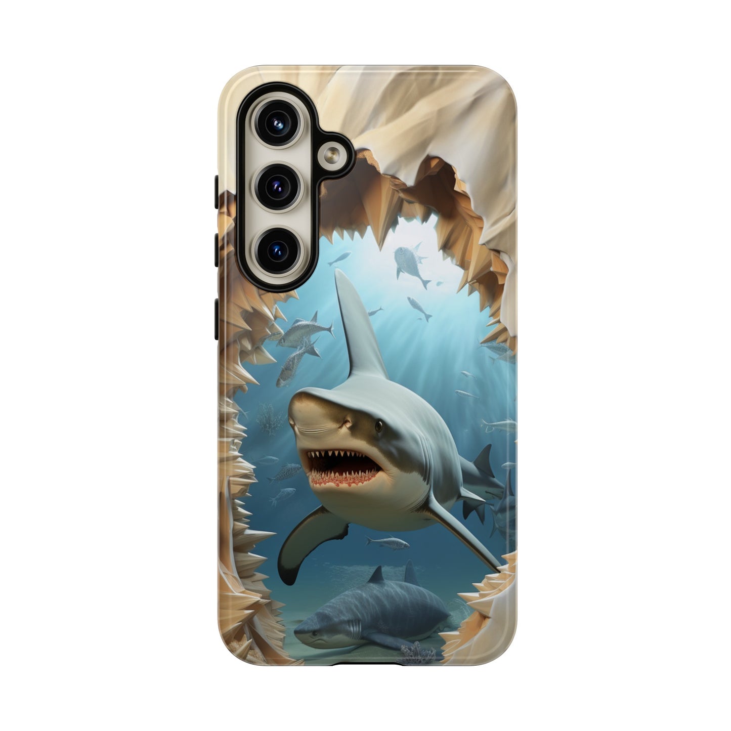 Shark Apple Tough Phone Cases for iPhone-Samsung-Google Pixel Cover