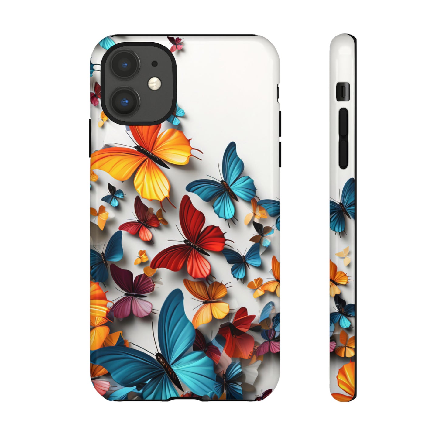 Butterfly Apple Tough Phone Cases for iPhone-Samsung-Google Pixel Phone Cover