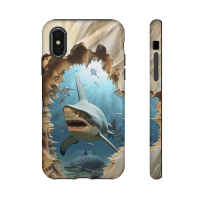 Shark Apple Tough Phone Cases for iPhone-Samsung-Google Pixel Cover