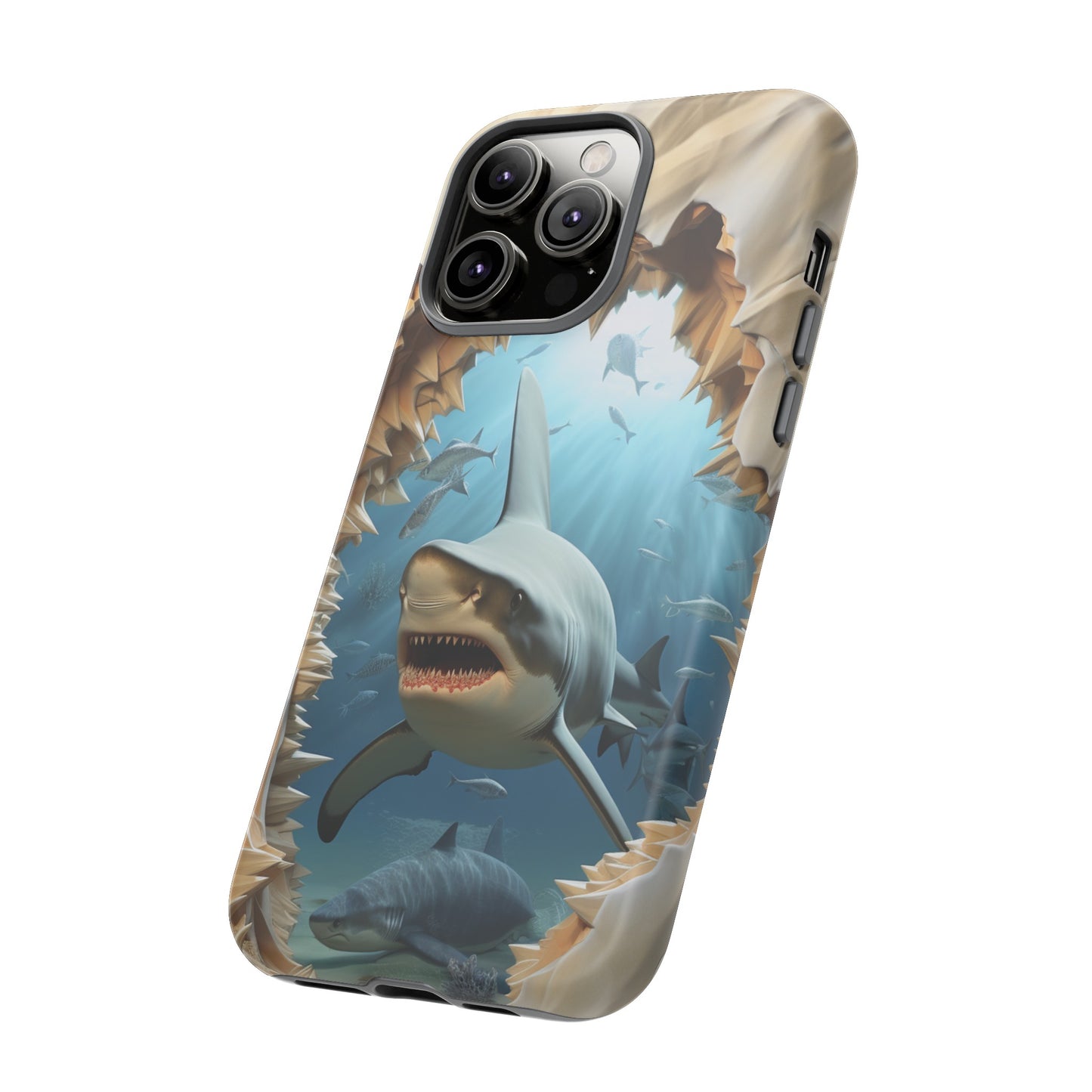 Shark Apple Tough Phone Cases for iPhone-Samsung-Google Pixel Cover