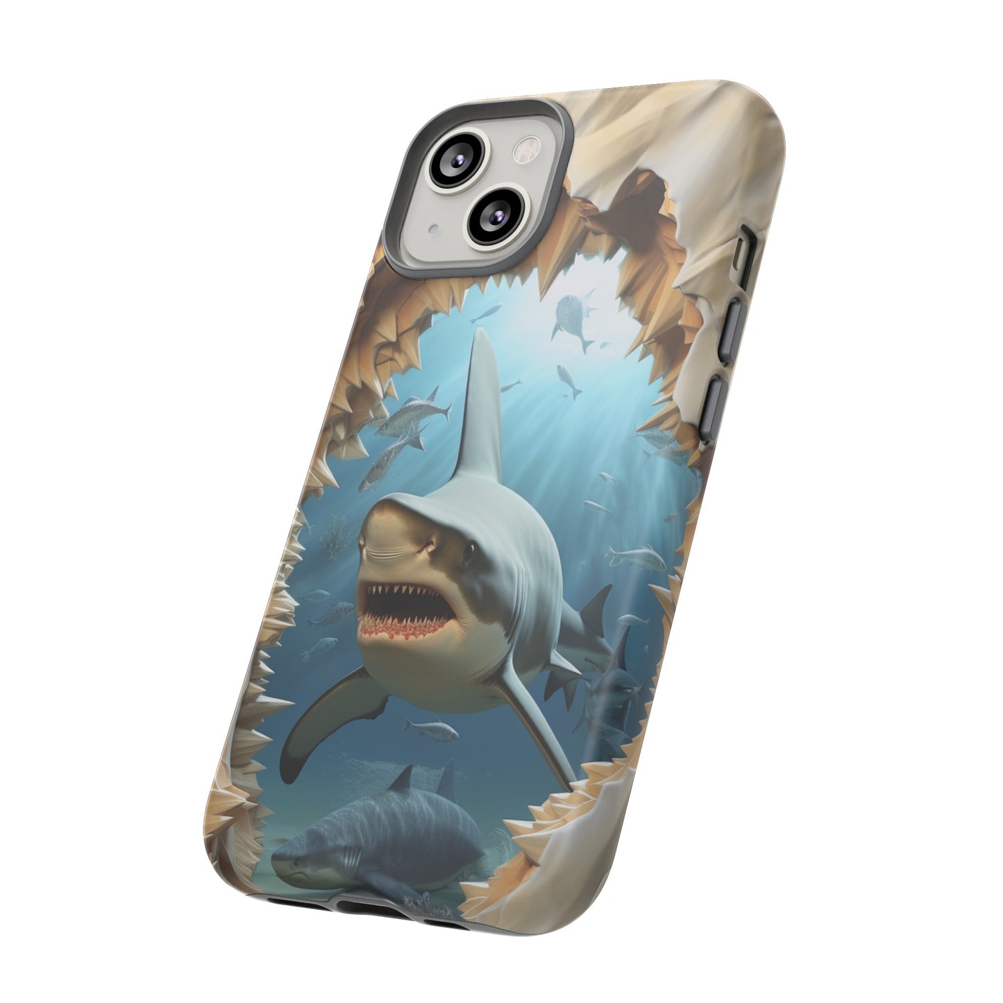 Shark Apple Tough Phone Cases for iPhone-Samsung-Google Pixel Cover