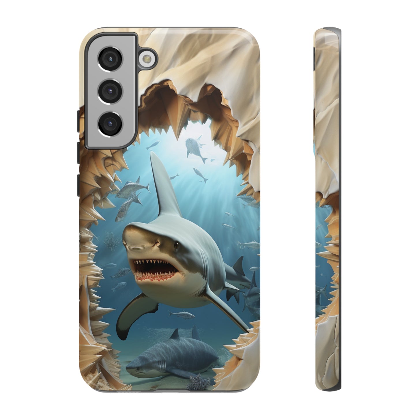 Shark Apple Tough Phone Cases for iPhone-Samsung-Google Pixel Cover