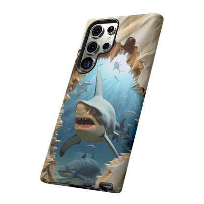 Shark Apple Tough Phone Cases for iPhone-Samsung-Google Pixel Cover