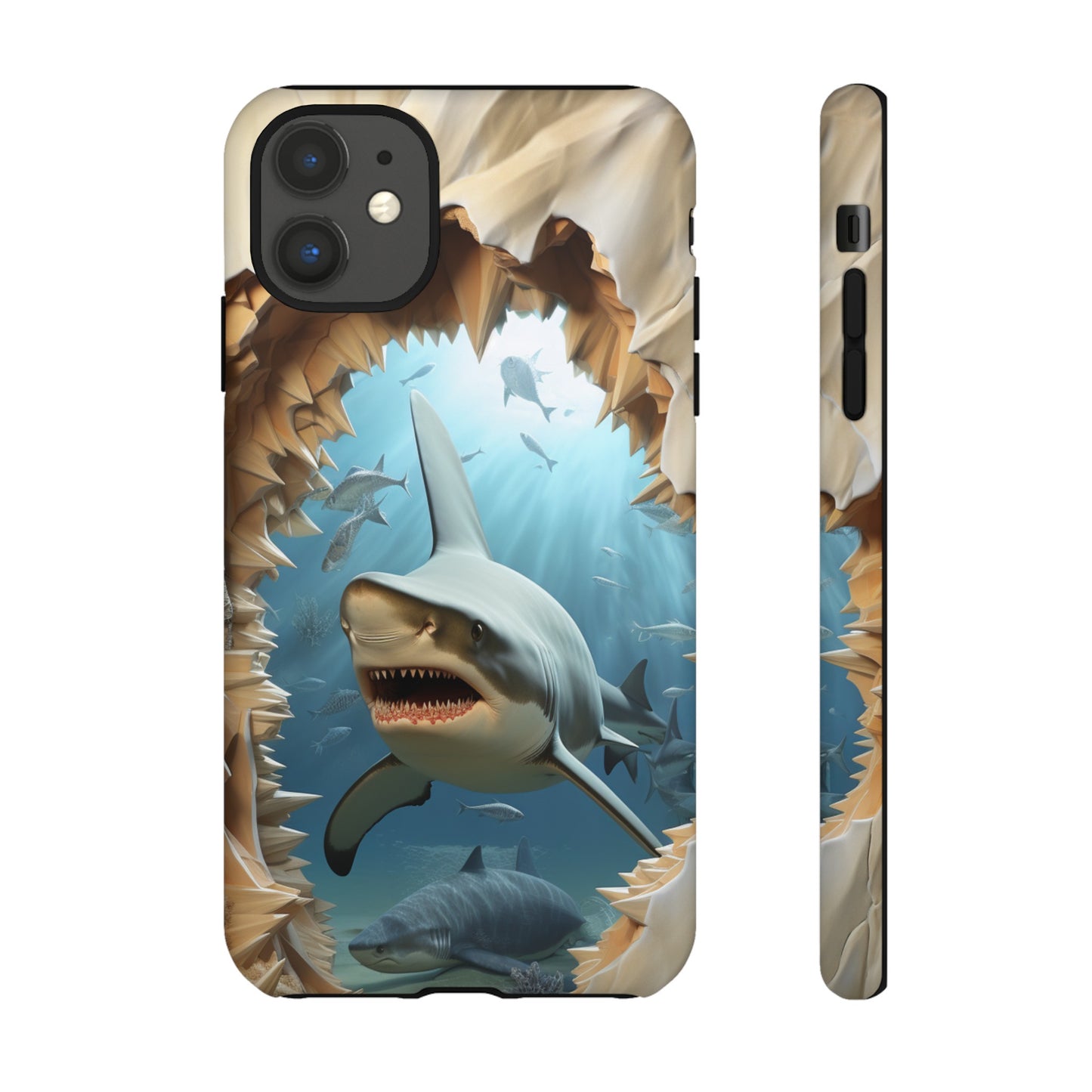 Shark Apple Tough Phone Cases for iPhone-Samsung-Google Pixel Cover