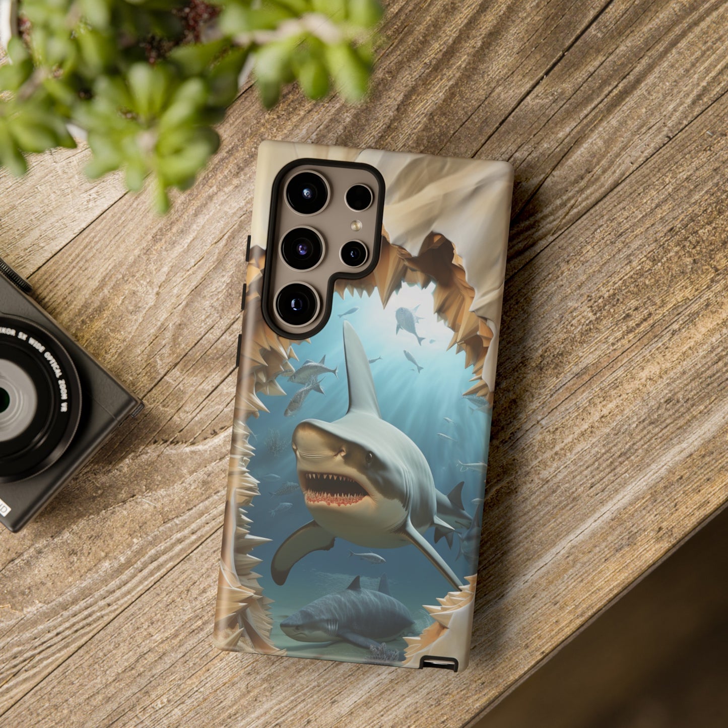 Shark Apple Tough Phone Cases for iPhone-Samsung-Google Pixel Cover