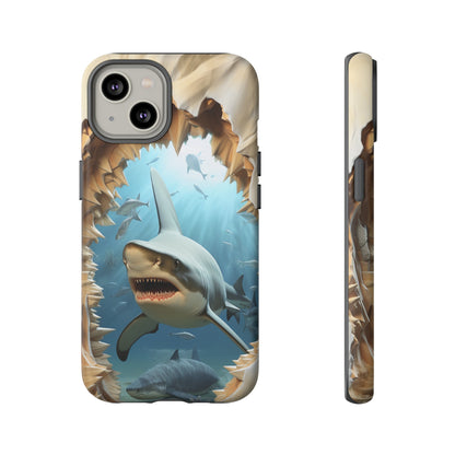 Shark Apple Tough Phone Cases for iPhone-Samsung-Google Pixel Cover