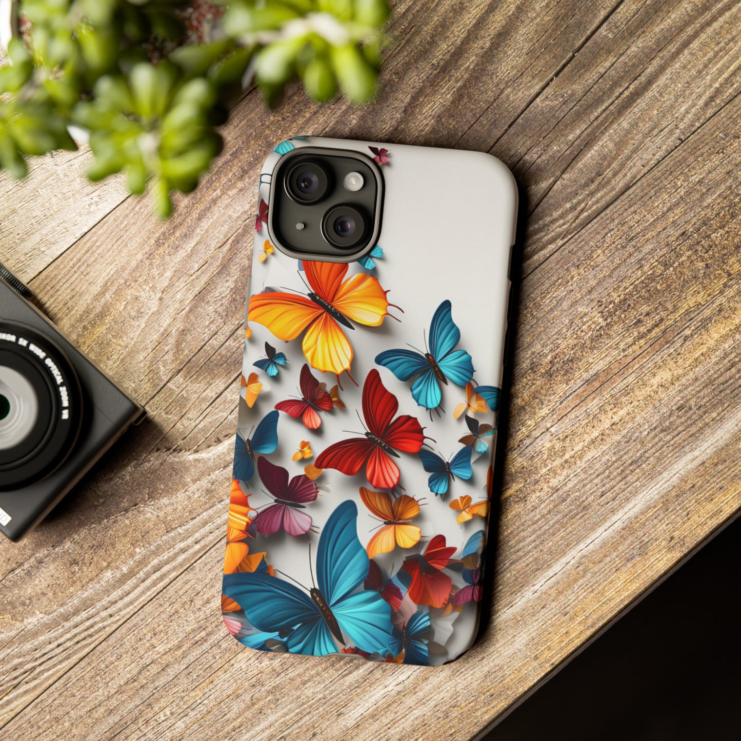 Butterfly Apple Tough Phone Cases for iPhone-Samsung-Google Pixel Phone Cover