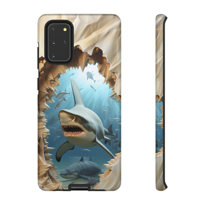 Shark Apple Tough Phone Cases for iPhone-Samsung-Google Pixel Cover